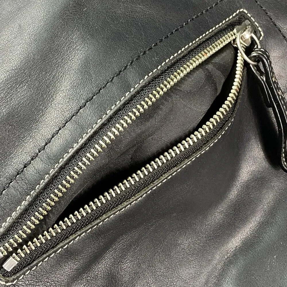 COACH Soho Black Leather Slim Duffle Bag 1414 Vintage Y2K Crossbody Messenger
